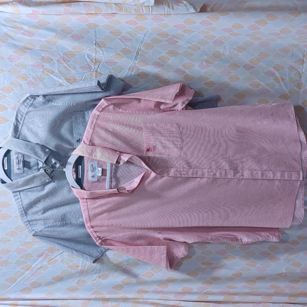 Red AND Blue Button-down Shirts XL